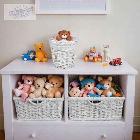 Kosz wiklinowy MIŚ 26x28 cm cm - 15L - biały Kosz wiklinowy MIŚ 26x28 cm cm - 15L - biały