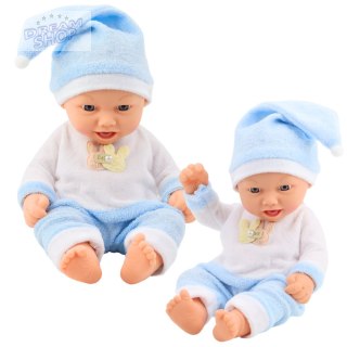 Lalka Bobas W Niebieskiej Piżamce Czapeczka z Pomponem