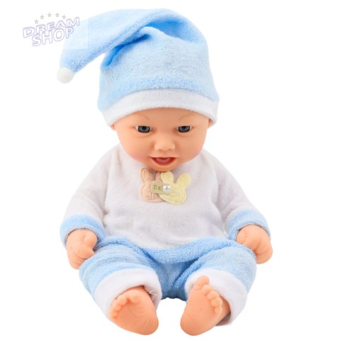 Lalka Bobas W Niebieskiej Piżamce Czapeczka z Pomponem
