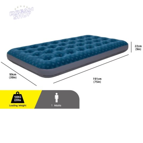MATERAC FLOKOWANY 1-OSOBOWY Z NADRUKIEM 3D 191x99x22CM 24502