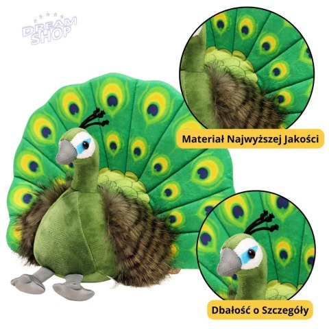Maskotka Pluszowa Przytulanka Elegancki Paw Zielony 30cm Maskotka Pluszowa Przytulanka Elegancki Paw Zielony 30cm
