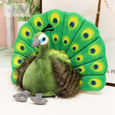 Maskotka Pluszowa Przytulanka Elegancki Paw Zielony 30cm Maskotka Pluszowa Przytulanka Elegancki Paw Zielony 30cm