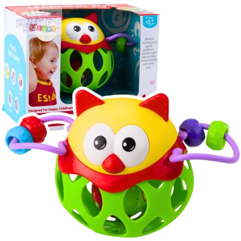 Miękka Piłka Sowa Kulka Z Grzechotką Zabawka Sensoryczna Zielona