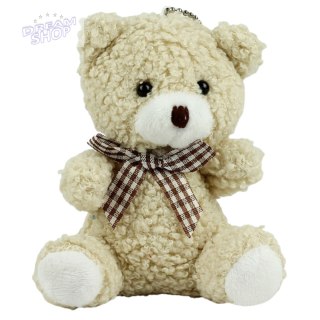 Miś Pluszowy Brelok Zawieszka Ozdoba Beżowy 8cm