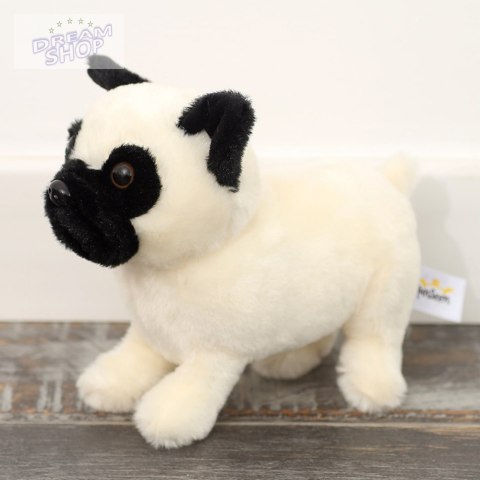 Pluszowa Maskotka Przytulanka Pies Mops Biały 19cm Pluszowa Maskotka Przytulanka Pies Mops Biały 19cm