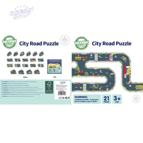 WOOPIE GREEN Droga Puzzle dla Dzieci Autostrada Makieta 21 el. Certyfikat FSC WOOPIE GREEN Droga Puzzle dla Dzieci Autostrada Makieta 21 el. Certyfikat FSC