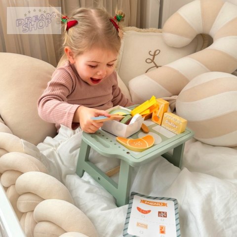 WOOPIE GREEN Zestaw Śniadaniowy z Tacą i Akcesoriami Serwis Pastelowy