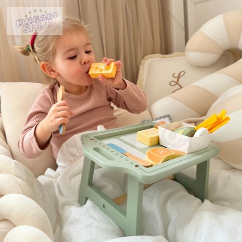 WOOPIE GREEN Zestaw Śniadaniowy z Tacą i Akcesoriami Serwis Pastelowy