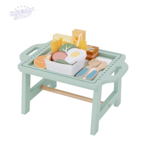 WOOPIE GREEN Zestaw Śniadaniowy z Tacą i Akcesoriami Serwis Pastelowy