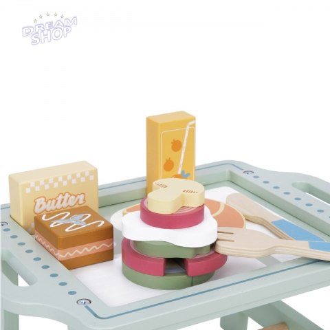 WOOPIE GREEN Zestaw Śniadaniowy z Tacą i Akcesoriami Serwis Pastelowy