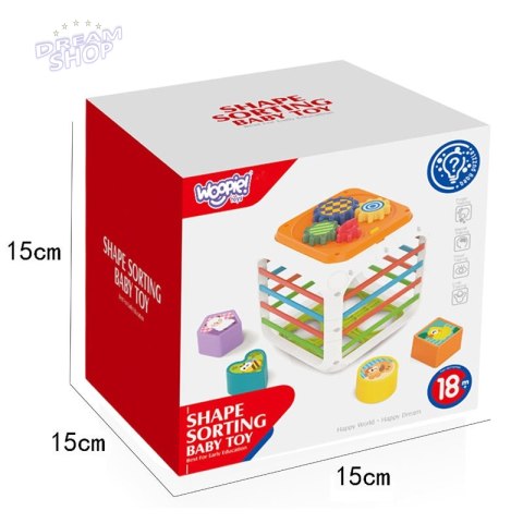 WOOPIE Kostka Edukacyjna Sorter 4w1 Kształty 18m+ WOOPIE Kostka Edukacyjna Sorter 4w1 Kształty 18m+