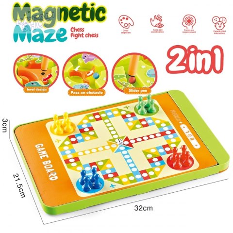 WOOPIE Magnetyczny Labirynt 2w1 Gra Chińczyk WOOPIE Magnetyczny Labirynt 2w1 Gra Chińczyk