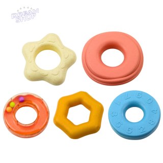 Wieża z Kółek Układanka Sensoryczna Dla Malucha Pastelowa 17cm
