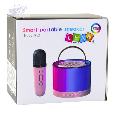 Zestaw Do Karaoke Głośnik Mikrofon Bezprzewodowy K52 RGB Bluetooth Różowy Zestaw Do Karaoke Głośnik Mikrofon Bezprzewodowy K52 RGB Bluetooth Różowy