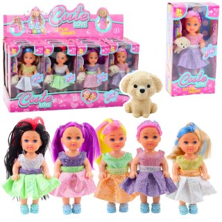 Zestaw Mini Laleczka W Sukience Piesek Lalka Pupil Mix 12cm
