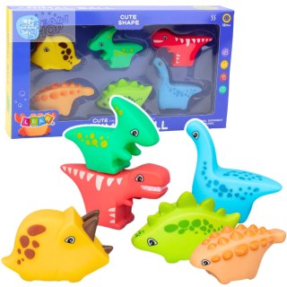 Zestaw Zabawek Do Kąpieli Dinozaury Gumowe Kolorowe 6szt