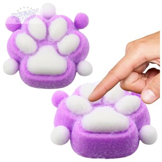 Gniotek Kocia Łapka Zabawka Antystresowa Sensoryczna Sierść Squishy Fioletowa