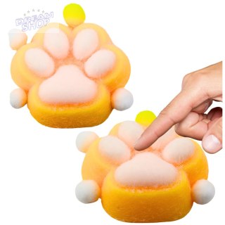 Gniotek Kocia Łapka Zabawka Antystresowa Sensoryczna Sierść Squishy Żółta