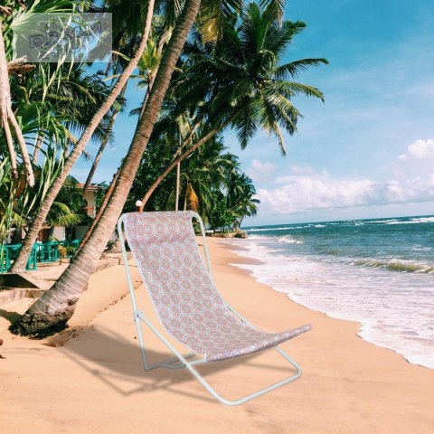 LEŻAK SKŁADANY PLAŻOWY Z ZAGŁÓWKIEM NIEBIESKI LEŻAK SKŁADANY PLAŻOWY Z ZAGŁÓWKIEM NIEBIESKI