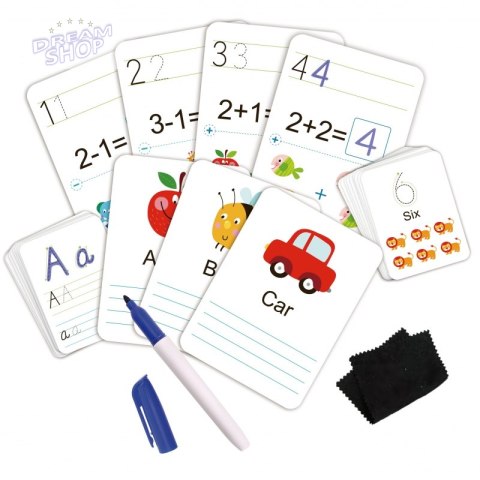 TOOKY TOY Karty Edukacyjne Fiszki do nauki pisania TOOKY TOY Karty Edukacyjne Fiszki do nauki pisania