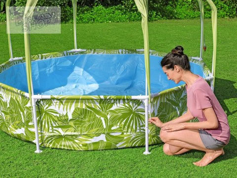 Bestway basen stelażowy 244x51 cm z daszkiem 56432 Bestway basen stelażowy 244x51 cm z daszkiem 56432