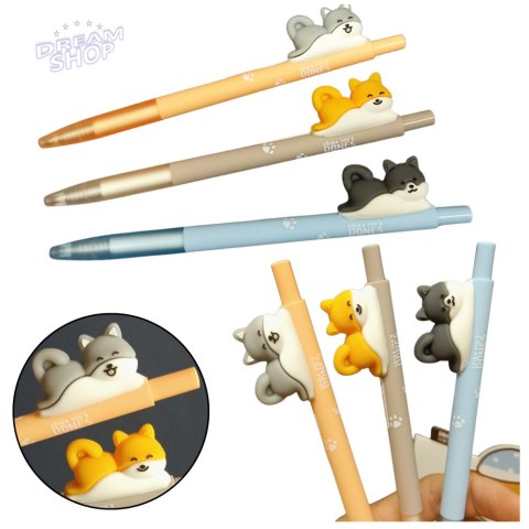 Długopis Z Figurką Pieska Shiba Niebieski Tusz 0.5mm Długopis Z Figurką Pieska Shiba Niebieski Tusz 0.5mm