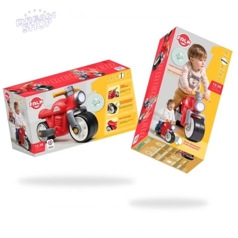Falk Jeździk Biegowy Ciche Koła Motor Prem1er Retro Czerwony 1+ Falk Jeździk Biegowy Ciche Koła Motor Prem1er Retro Czerwony 1+