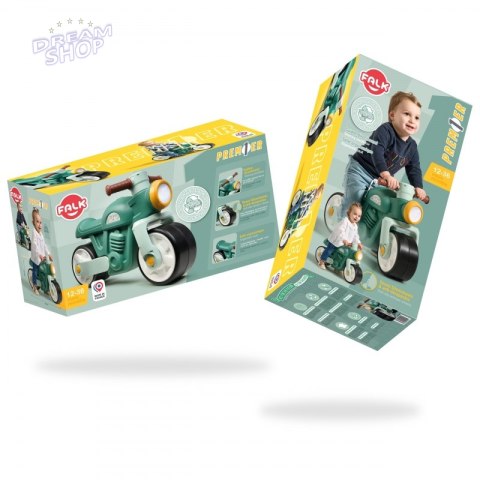 Falk Jeździk Biegowy Ciche Koła Motor Prem1er Retro Zielony 12+ Falk Jeździk Biegowy Ciche Koła Motor Prem1er Retro Zielony 12+