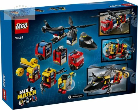 LEGO 60462 CITY Zestaw z helikopterem, wozem strażackim i łodzią podwodną LEGO 60462 CITY Zestaw z helikopterem, wozem strażackim i łodzią podwodną