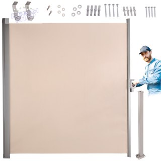 Markiza boczna tarasowa LUARO parawan zwijana 180 x 400 cm beżowa
