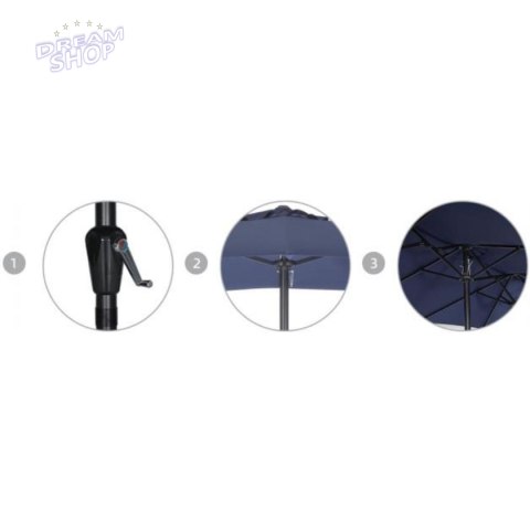 PARASOL OGRODOWY XXXL 2.7x4.6M SZARY SASKA GARDEN PARASOL OGRODOWY XXXL 2.7x4.6M SZARY SASKA GARDEN