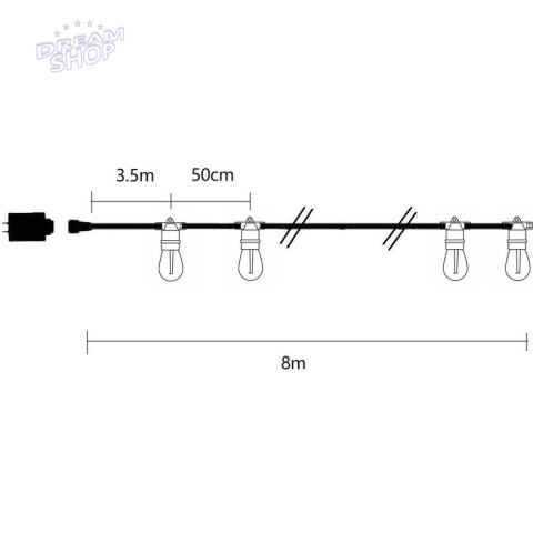 PARTY LIGHT GIRLANDA ZEWNĘTRZNA 10 ŻARÓWEK 10LED 8M 230V PARTY LIGHT GIRLANDA ZEWNĘTRZNA 10 ŻARÓWEK 10LED 8M 230V