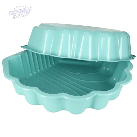 Piaskownica zamykana basen Muszelka Twins podwójna 2w1 160x87,5x19,5cm miętowa Piaskownica zamykana basen Muszelka Twins podwójna 2w1 160x87,5x19,5cm miętowa