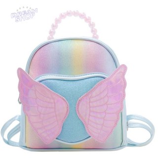 Plecak Dziecięcy Błyszczący Skrzydła Perełki Niebieski 22cm