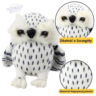 Pluszowa Mała Sowa Maskotka Przytulanka Biała Czarne Cętki 15cm