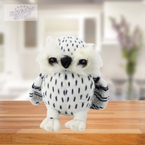 Pluszowa Mała Sowa Maskotka Przytulanka Biała Czarne Cętki 15cm