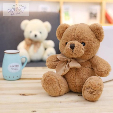 Pluszowa Maskotka Przytulanka Duży Miś Z Kokardką Brązowy 40cm