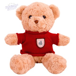 Pluszowa Maskotka Przytulanka Miś Beżowy Czerwony Sweterek 40cm