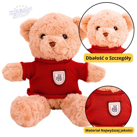 Pluszowa Maskotka Przytulanka Miś Beżowy Czerwony Sweterek 40cm