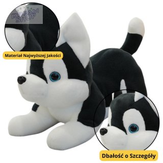 Pluszowa Maskotka Przytulanka Piesek Husky Czarno-Biały 30cm