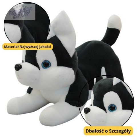 Pluszowa Maskotka Przytulanka Piesek Husky Czarno-Biały 30cm Pluszowa Maskotka Przytulanka Piesek Husky Czarno-Biały 30cm