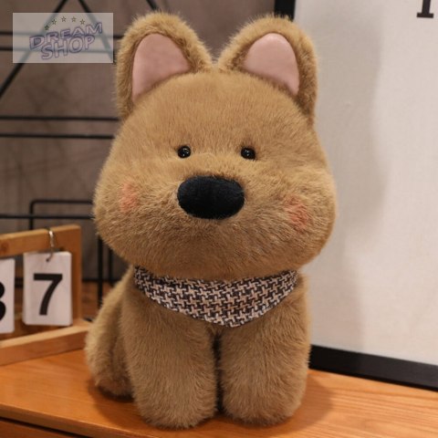 Pluszowa Maskotka Przytulanka Piesek Z Chustą Brązowy 25cm