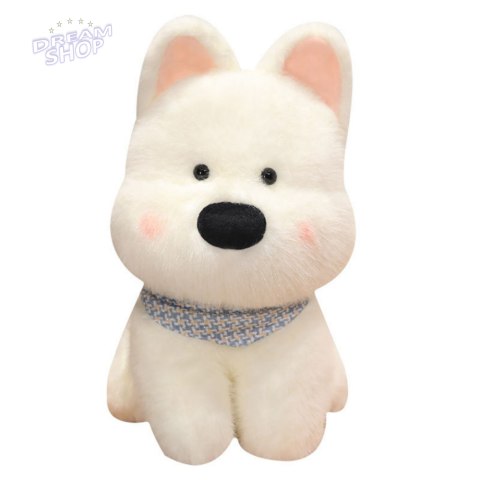 Pluszowa Maskotka Przytulanka Piesek Z Niebieską Chustą Biały 33cm