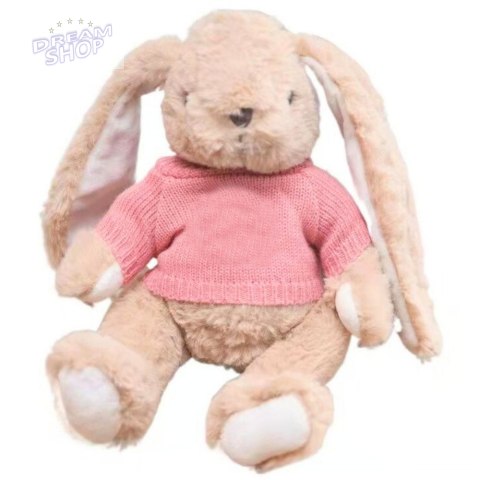 Pluszowa Maskotka Przytulanka Zając Sweterek Różowy 22cm