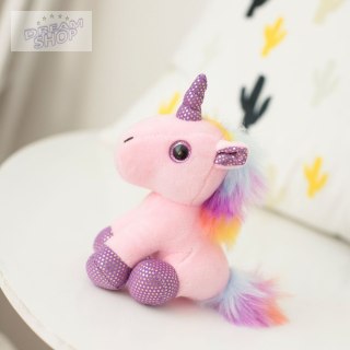 Pluszowy Jednorożec Brelok Metalowe Kółko Różowy 12cm