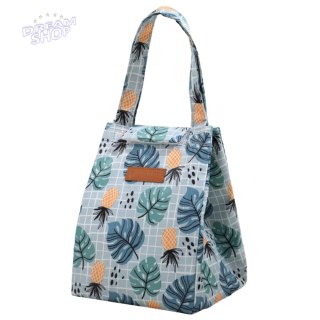 Torba Termiczna Izolacyjna Śniadaniowa Lunch Bag Liście Ananasy 25cm
