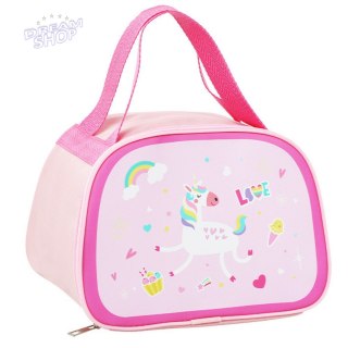 Torba Termiczna Izolacyjna Śniadaniowa Lunch Bag Różowa Jednorożec 23cm