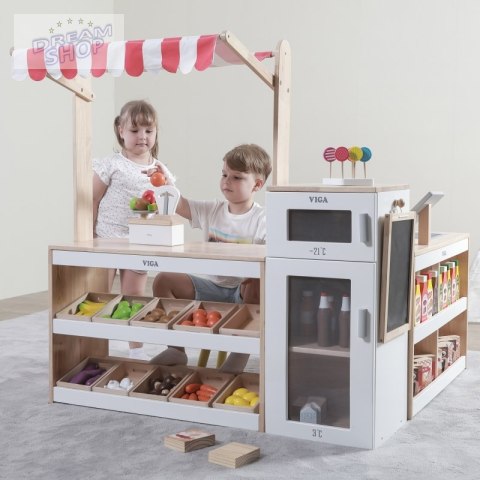 VIGA Drewniany Zestaw Stragan Sklep Supermarket XXL VIGA Drewniany Zestaw Stragan Sklep Supermarket XXL