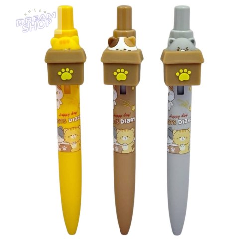 Długopis Żelowy Z Kotem W Pudełku Niebieski Tusz 0.5mm Długopis Żelowy Z Kotem W Pudełku Niebieski Tusz 0.5mm