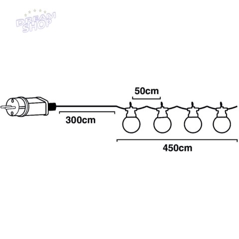 GIRLANDA OGRODOWA PARTY LIGHT 10LED 7,5M GIRLANDA OGRODOWA PARTY LIGHT 10LED 7,5M